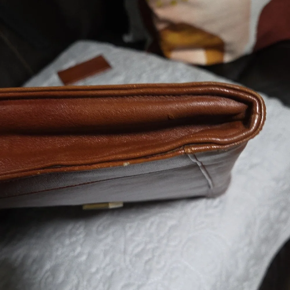 Leather Envelope Briefcase - Brown